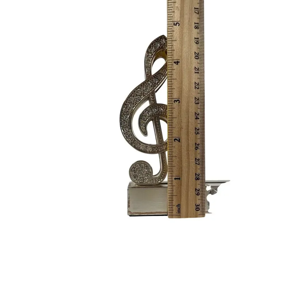 THINGS REMEMBERED Music Photo Frame Treble Clef Rhinestone Desk Display